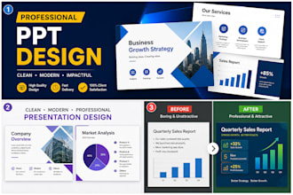 design modern PPT slides for students and businesses