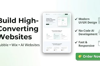 build, redesign bubble io website lovable website, ai website wix website design