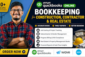 do quickbooks online bookkeeping for construction, contractors and real estate