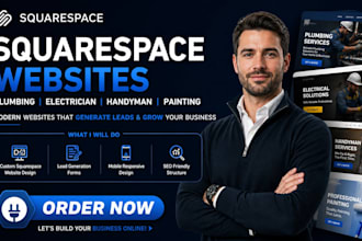 squarespace plumbing website electrician website handyman painting website
