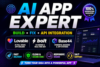 develop full stack ai saas app, lovable, boltnew, base44