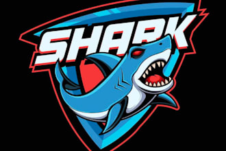 design modern style for shark football sport mascot logo design service