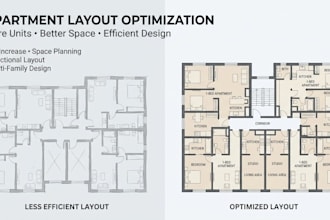 optimize multi family apartment layout for better unit count and space efficienc