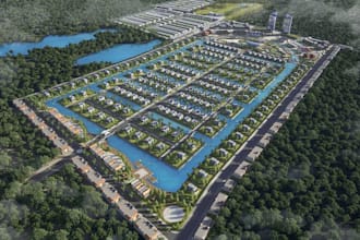 harmonize cgi township master plan,3d urban site development,aerial view housing