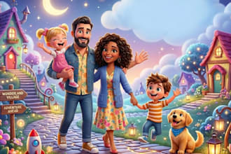 create stunning 3d children book illustration and kid story book design