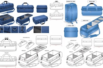 design bag tech pack handbag duffle backpack tote bag tech pack sketch design