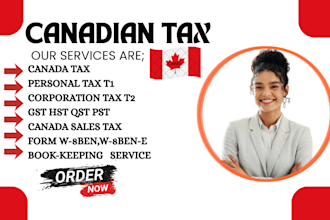file canadian taxes personal tax t1 and business tax t2