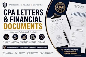 prepare CPA letters, audit reports, income verification