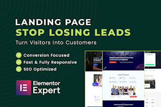 create a high converting wordpress landing page or 1 page website