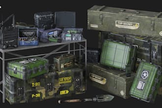 design realistic modular game props for ue5 environment scifi video game asset