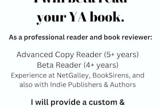 beta read your novel or novella