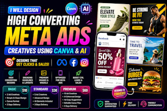 design high converting meta ads creatives using canva and ai