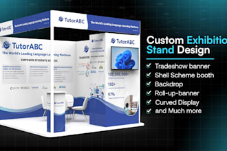 design trade show booth and backdrop for your exhibition