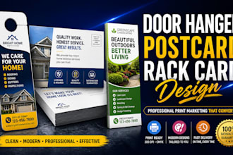 design rack card, poster and door hanger for your business marketing
