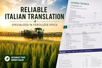translate fertilizers and agriculture documents into italian