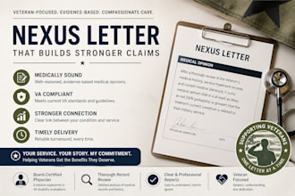 assist with nexus preparation for VA disability cases