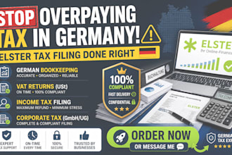 do german bookkeeping, income tax, vat, corporate tax return filings via elster