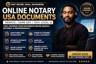 notarize USA document remote, online notary, usps form 1583, florida same day