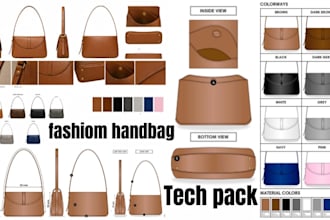 create bag tech pack backpack handbag tote bag design for production