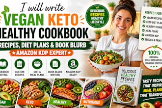 write a vegan keto healthy cookbook recipes diet plans book blurb amazon KDP