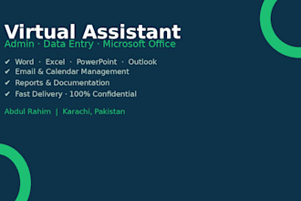 be your virtual assistant for admin tasks data entry and microsoft office
