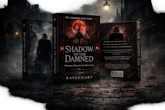 create a cinematic fantasy or horror book cover design