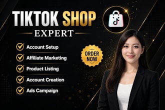 be your tiktok shop VA for setup, management, and  high sales