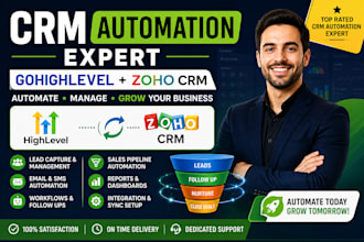 build CRM automation system using gohighlevel and zoho CRM workflows pro