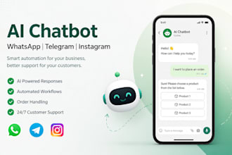 build python chatgpt ai whatsapp telegram bot for ecommerce store