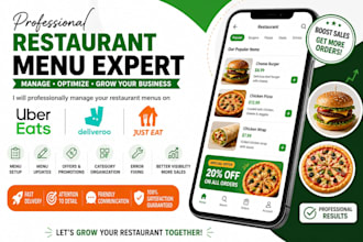 manage ubereats deliveroo and just eat restaurant menus
