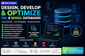 design, develop and optimize sql and nosql databases