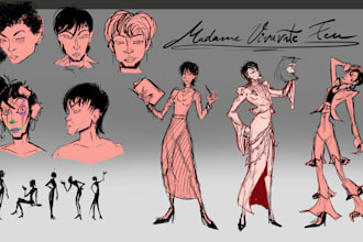 create cartoony character concept