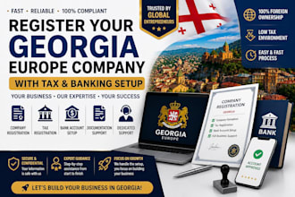 register your georgia europe company with tax and banking setup