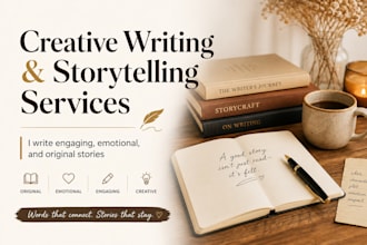 write engaging short stories, captions and creative content