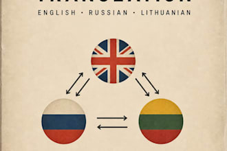 translate engligh to russian to lithuanian and vice versa