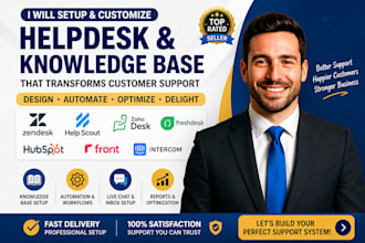 set up zendesk help scout zoho desk knowledge base help center helpdesk docs crm