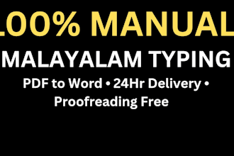 do fast malayalam typing, pdf to word conversion data entry
