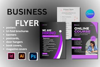 design business promotional flyer, annual report, market sales, product sheet