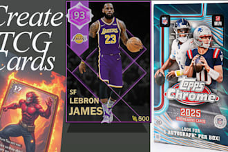 design realistic sports card, tcg card, nft and game card
