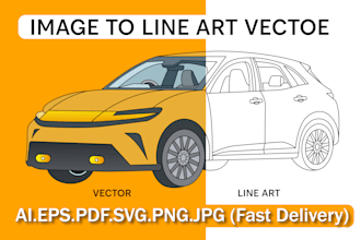 convert logo or image to vector, line art