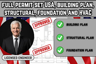 design full permit set USA building plan structural foundation and hvac