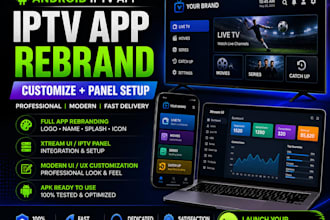 rebrand iptv android app, customize iptv app with admin panel, xtream ui integra