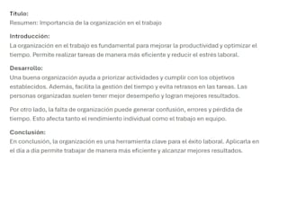 haré resúmenes académicos y de oficina claros y organizados
