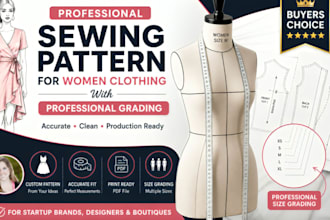 make professional sewing pattern for women clothing with grading