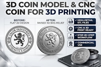 sculpt 3d coin model bas relief medallion crypto meme nft coin laser engraving
