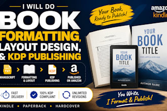 do book formatting, layout design, and KDP publishing