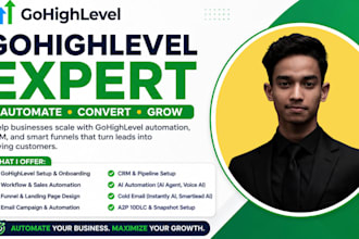 do gohighlevel automation, landing page, funnel and email campaign setup
