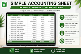 create income expense sheet in excel