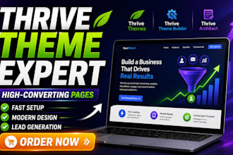 wordpress site with thrive theme thrive theme builder architect landing pages