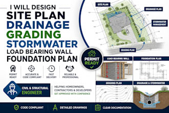 design site plan drainage grading stormwater load bearing wall foundation plan
